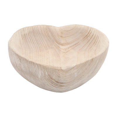 WOOD, S/2 9/10 HEART BOWLS, NATURAL