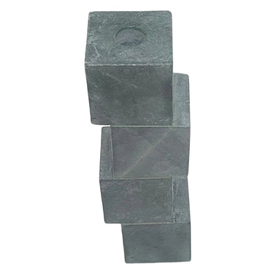 10x3 Stacked Cube Marble Taper Holder, Green