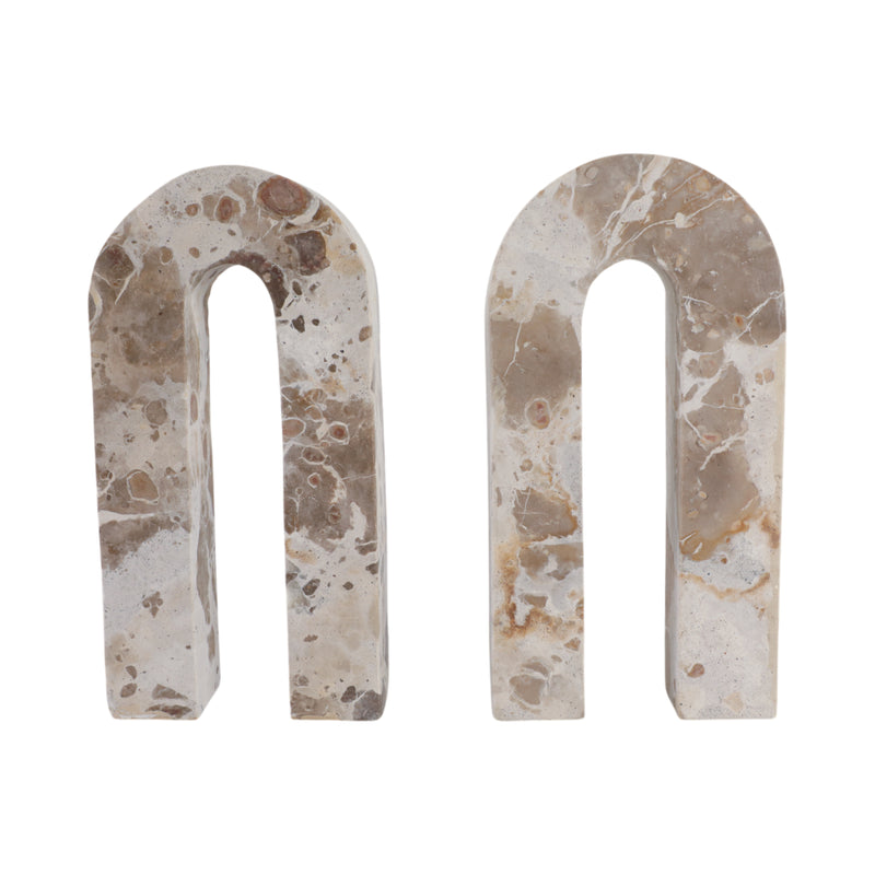 S/2 12 Pompano Beige Marble Arches