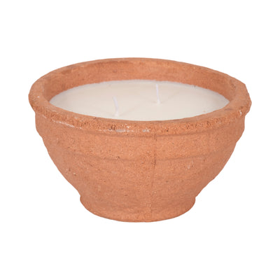 6 14 Oz Santal & Spruce Bowl Candle, Terracotta