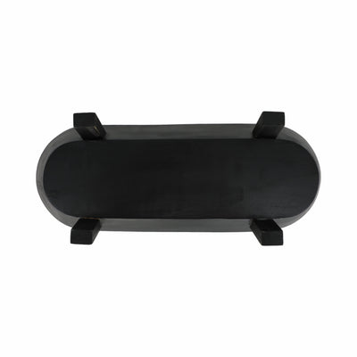 16 Footed Oval Bowl, Black