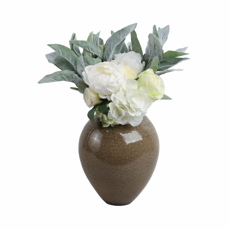 11 Callen Wide Porcelain Vase, Brown