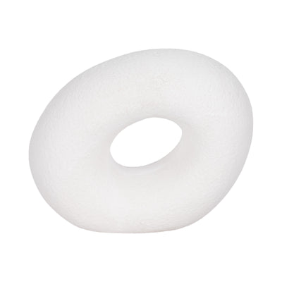 8 Textured Open Cut-out Slanted Circle Object, Wh