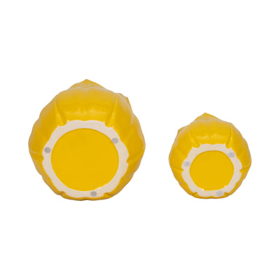 S/2 5/8 Petal Planters, Yellow