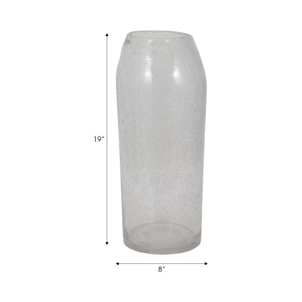 GLASS, 19 FLOOR VASE BUBBLE CLEAR