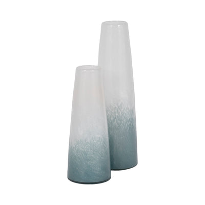 11 Light Blue Waters Vase, Blue/white