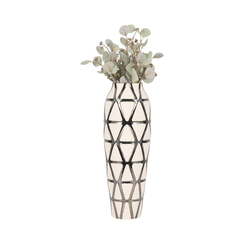 22 Fabiola Oversized Tribal Vase, Pewter