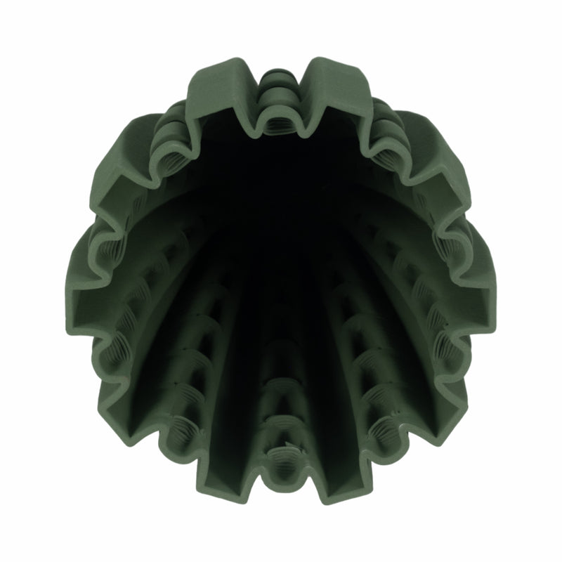 15 LAKELAND 3D PRINTED VASE, GREEN