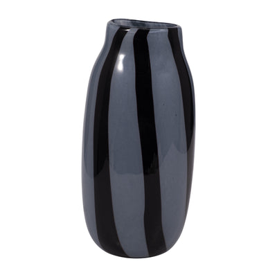 12 CAHAN MEDIUM BLACK STRIPED VASE