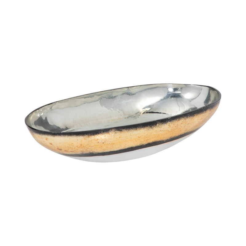 GLASS, 13 BOWL W/ GOLD TRIM, WHITE