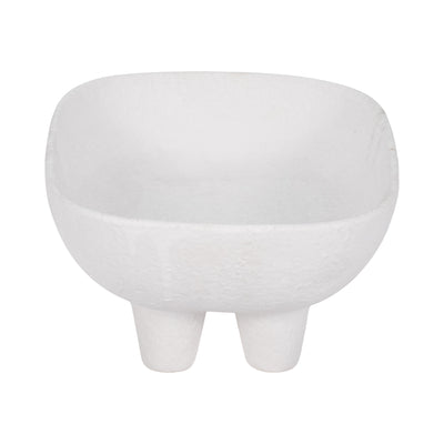 10 Footed Rounded Rectangle Bowl, White