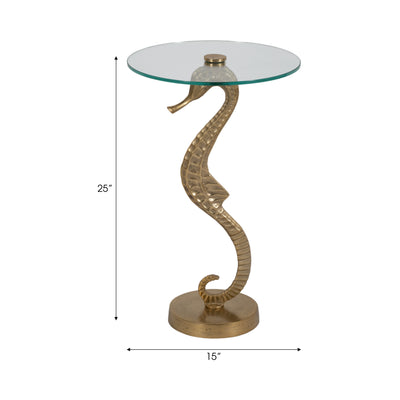 Metal/glass, 25 Seahorse Side Table, Gold Kd