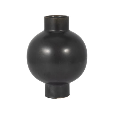 CER, 11H BUBBLE VASE, BLACK VOLCANIC