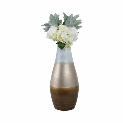 21gold Ombre Metal Hourglss Vase,wht/gld