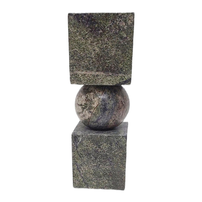 9x3 Chunky Marble Taper Holder, Forest Green