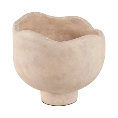 12 Cement Rounded Bowl, Ivory