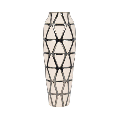 22 Fabiola Oversized Tribal Vase, Pewter