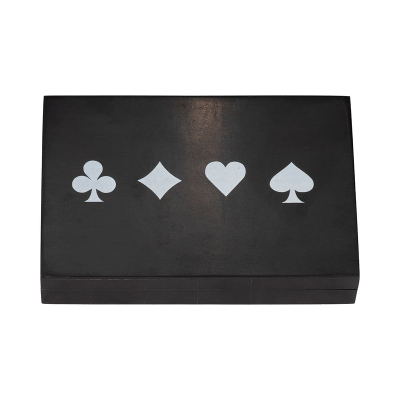 7 Cards & Dice Box, Black/white