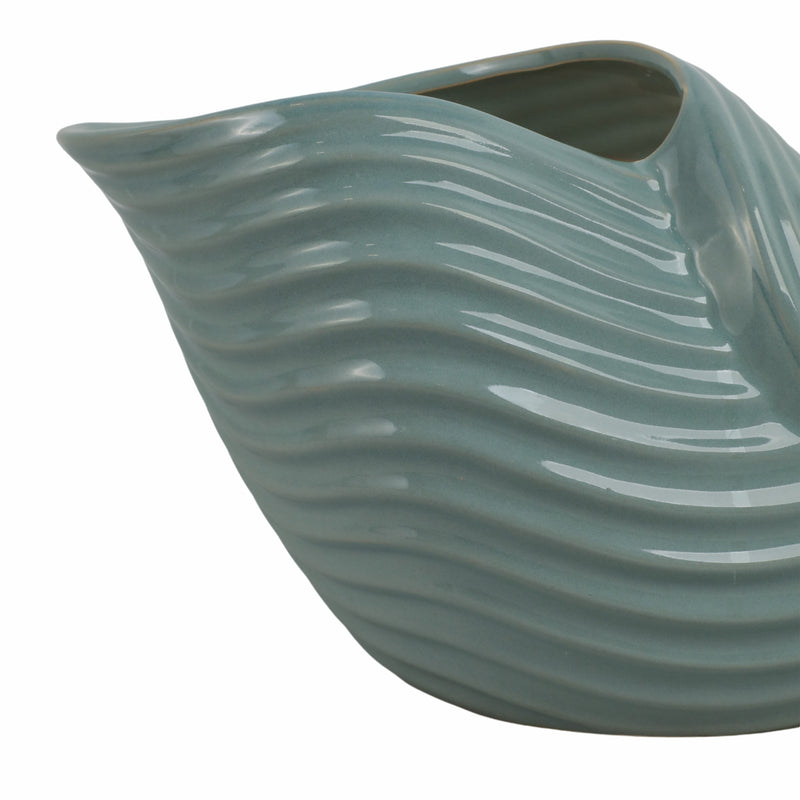 17 Seaside Blue Cer Shell Planter