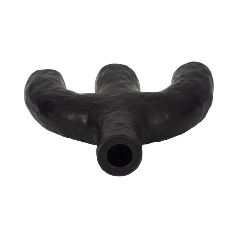 7 Volcano Texture Double Arched Taper Holder, Bla