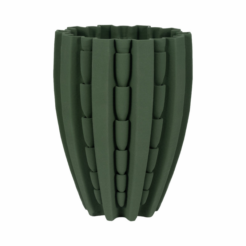 15 LAKELAND 3D PRINTED VASE, GREEN