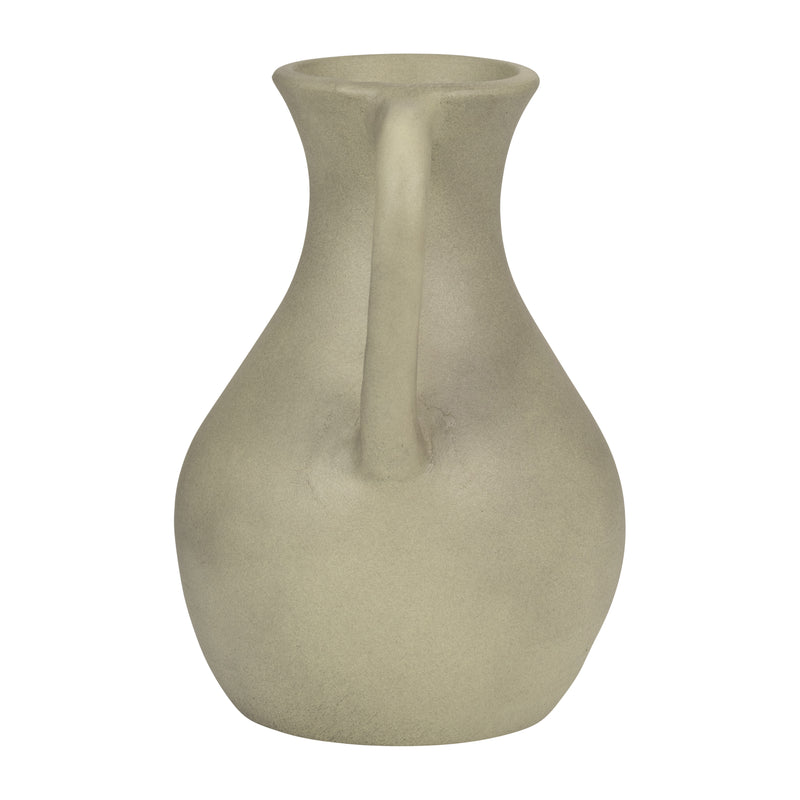 TERRACOTTA, 11 JUG VASE W/ HANDLES, SAGE GREEN