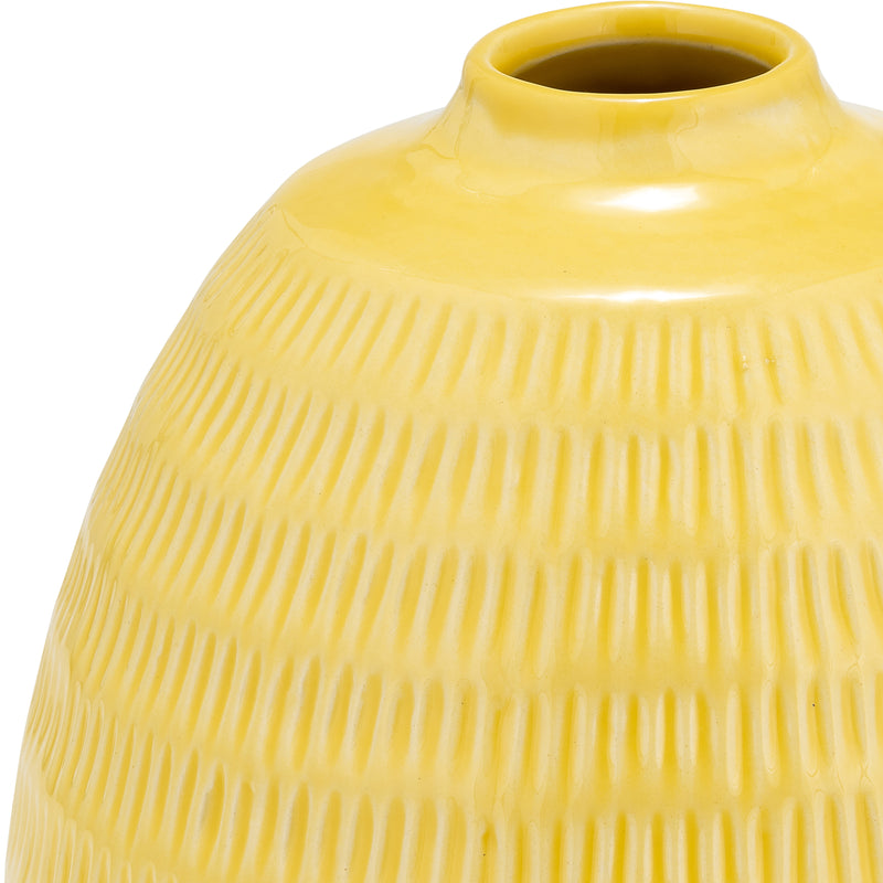 CER,7,STRIPE OVAL VASE,YELLOW