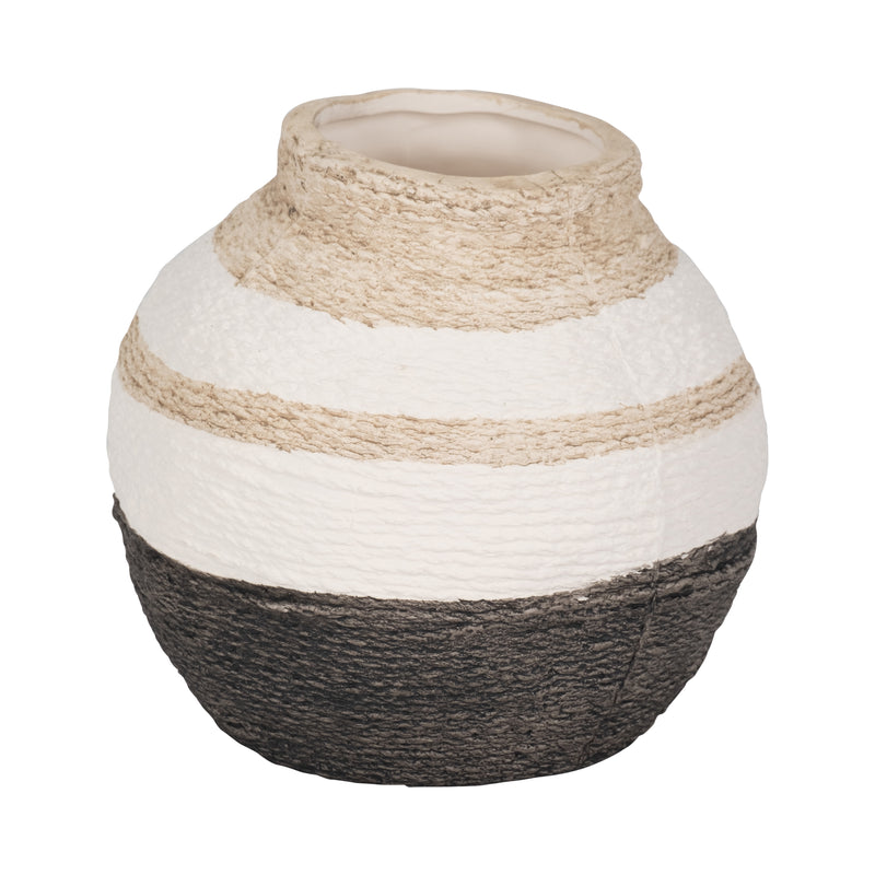 7 Striped Woven Textured Vase, Multi