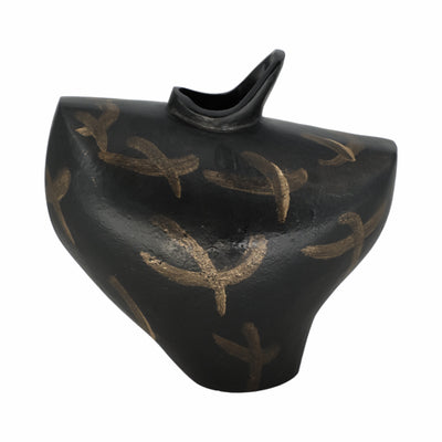 9 Ponce Tribal Black & Gold Vase