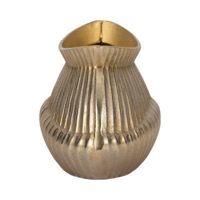 11 Balina Metal Boat Shaped Vase, Gold