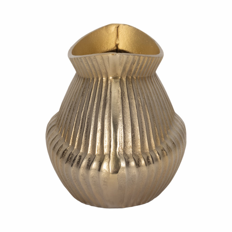 11 Balina Metal Boat Shaped Vase, Gold