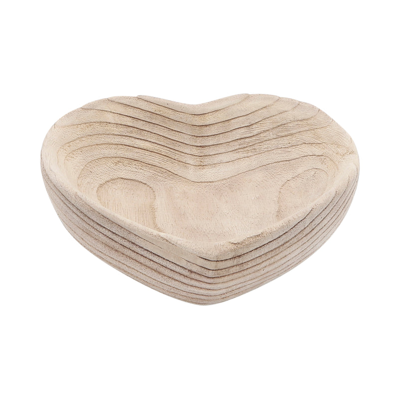 WOOD, S/2 9/10 HEART BOWLS, NATURAL