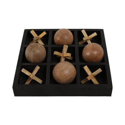 WOOD, 10X10 TIC TAC TOE BOARD GAME, BLACK