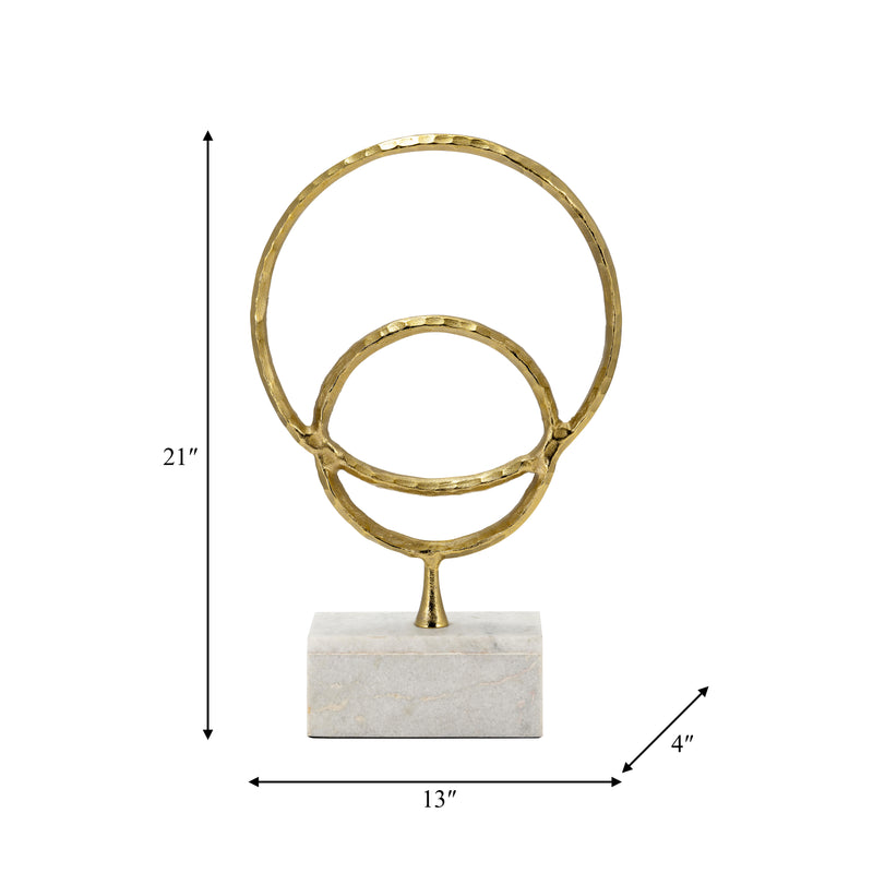 METAL/MARBLE, 21H DOUBLE RING ACCENT, GOLD