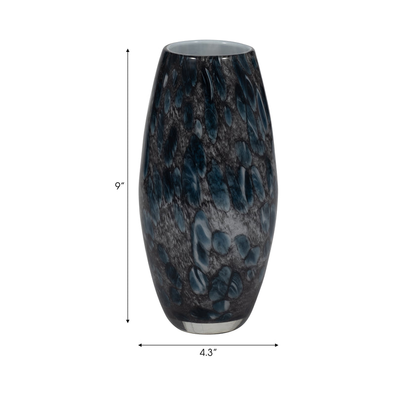 9 AMALDA MEDIUM BLUE GLASS VASE