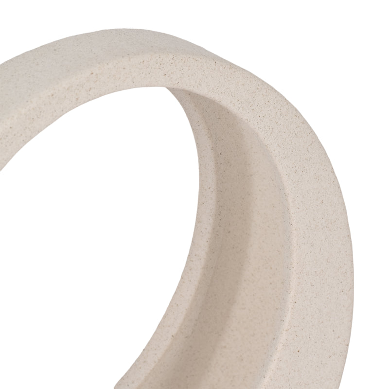 8 Sand Glaze Loop Object, White