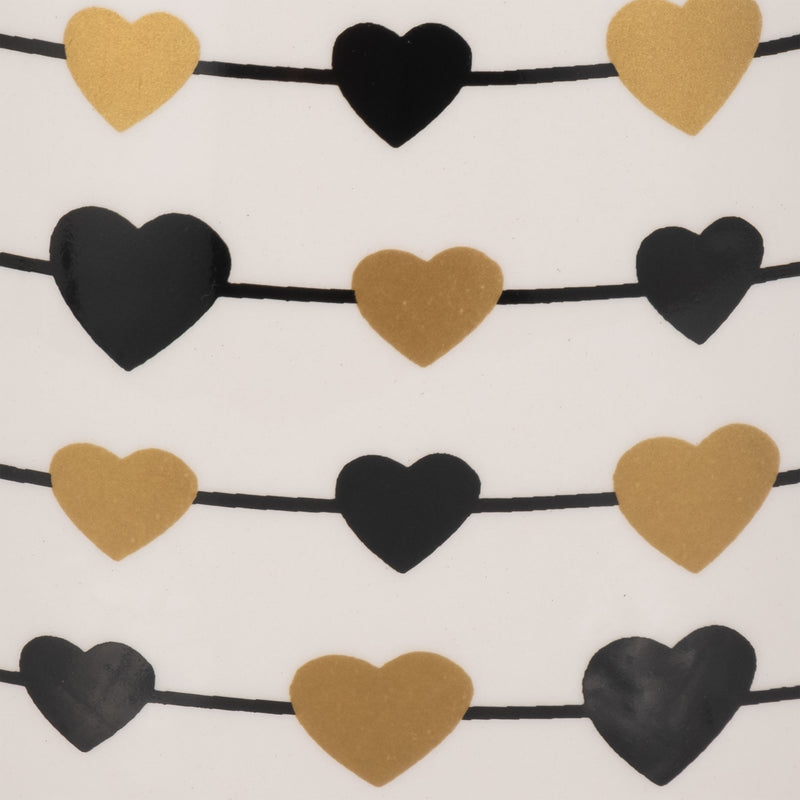 7 Black And Gold Hearts Kitty, White