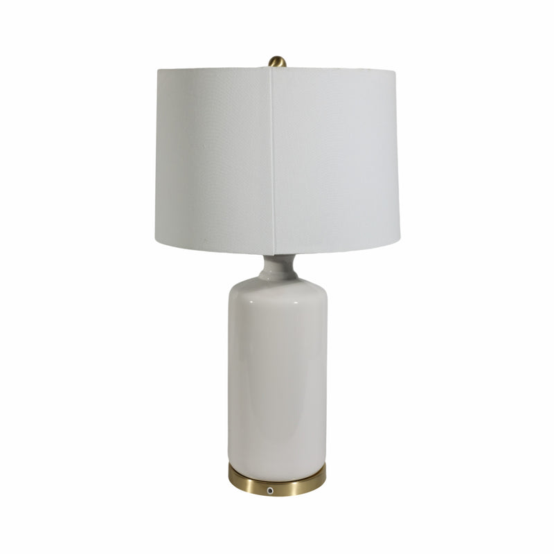 29 Dahlia Flower Applique Table Lamp, Cream/gold