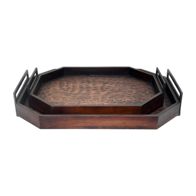 S/2 25/30 Jones Wood Trays, Brown