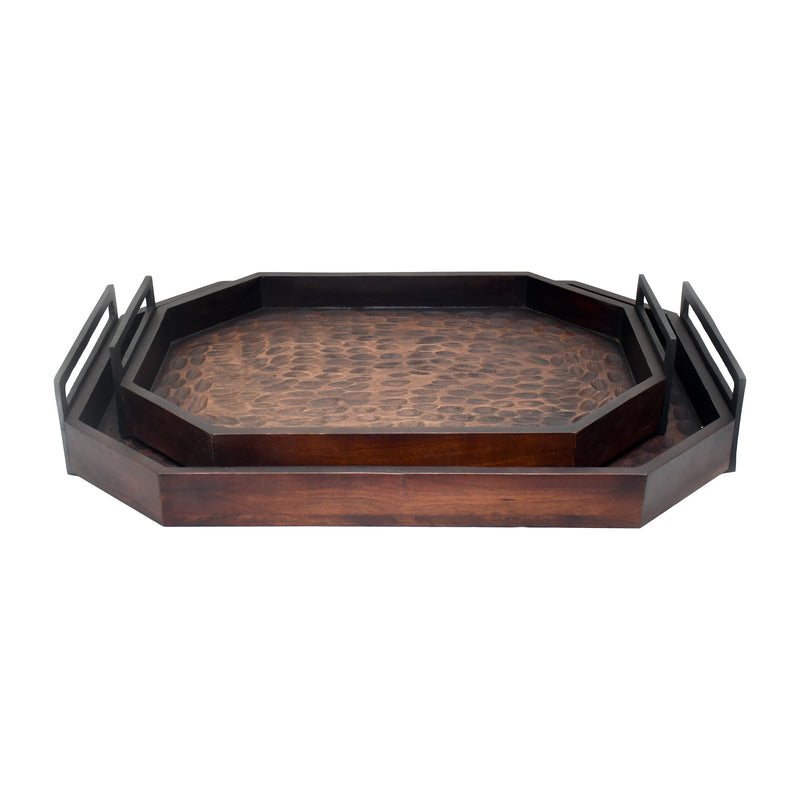 S/2 25/30 Jones Wood Trays, Brown