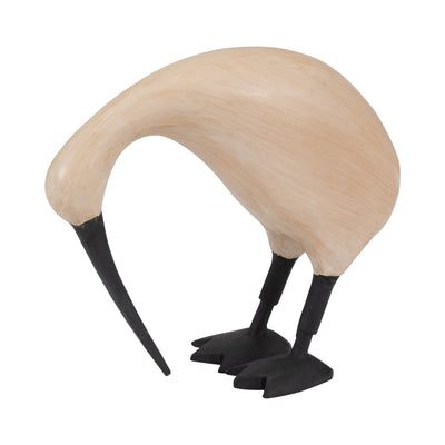 Wood, 7 Kiwi Bird W/ Black Legs, Natural