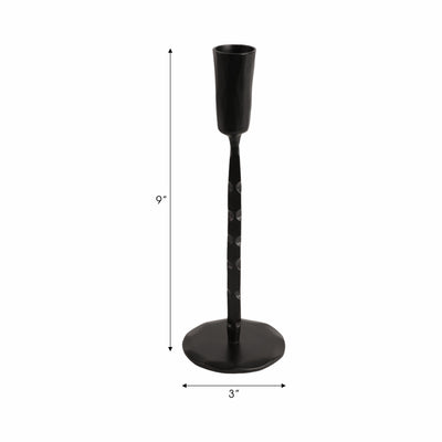 9x3 Forged Cast Iron Taper Holder, Matte Black