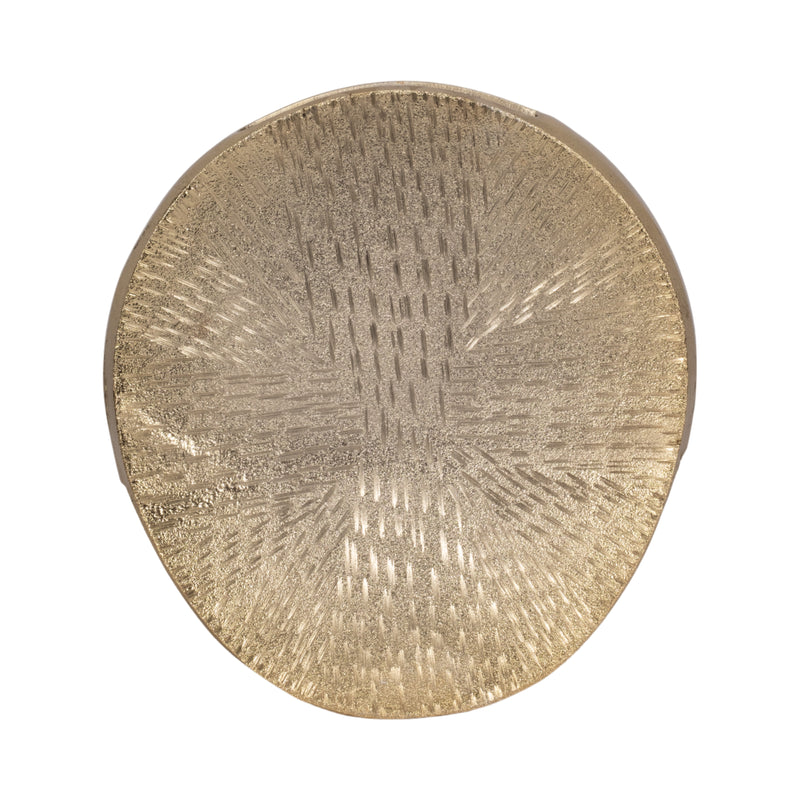 METAL, 12 ETCHED OVAL VASE, CHAMPAGNE