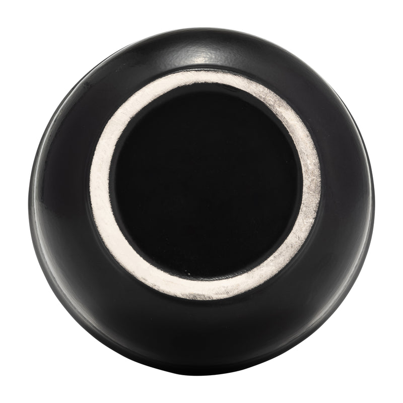 CER,11,RING PATTERN VASE,BLACK