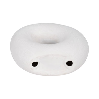 8 Textured Open Cut-out Slanted Circle Object, Wh