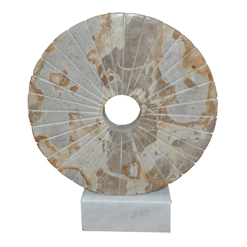 12 Pompano Beige Marble Disk Statuary