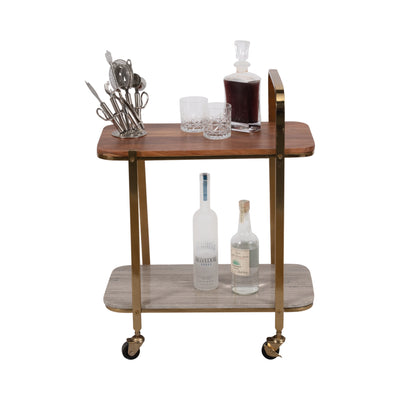 31 MARBLE SHELF BAR CART, GOLD KD