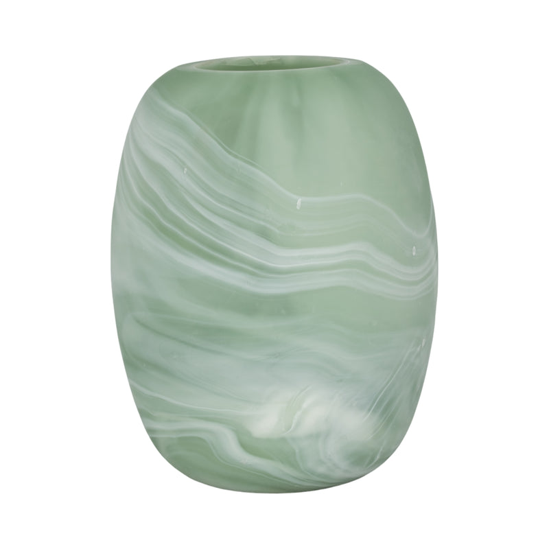 12 Garbo Medium Green Glass Vase