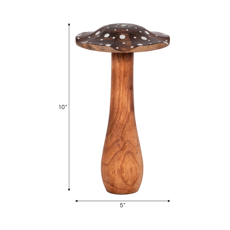 10 Wood Mushroom With White Dots, Brown