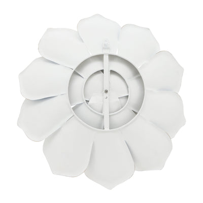 METAL 17  MULTI-LAYER FLOWER WALL DECO, WHITE/GOL